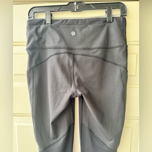 Lululemon Pants Womens 8 Black Stretch 26" Cuff Cropped Mid Rise Leggings Read - Picture 4 of 11